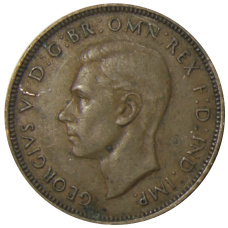 Монета 1/2 пенни 1938 года Австралия (реверс)