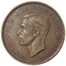 Монета 1/2 пенни 1938 года Австралия (реверс)