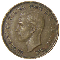 Монета 1/2 пенни 1938 года Австралия (реверс)
