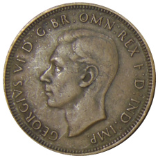 Монета 1/2 пенни 1938 года Австралия (реверс)