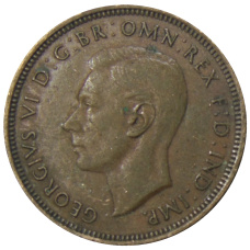 Монета 1/2 пенни 1938 года Австралия (реверс)