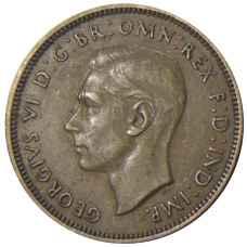 Монета 1/2 пенни 1938 года Австралия (реверс)