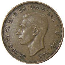 Монета 1/2 пенни 1938 года Австралия (реверс)
