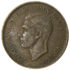 Монета 1/2 пенни 1938 года Австралия (реверс)
