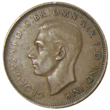 Монета 1/2 пенни 1938 года Австралия (реверс)