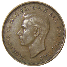 Монета 1/2 пенни 1938 года Австралия (реверс)