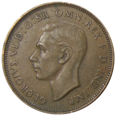 Монета 1/2 пенни 1938 года Австралия (реверс)