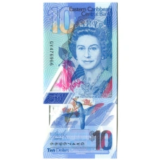 Банкнота 10 долларов 2019 года Восточные Карибы