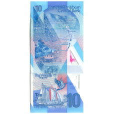 Банкнота 10 долларов 2019 года Восточные Карибы (реверс)