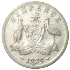 Монета 6 пенсов 1925 года Австралия (аверс)