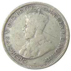 Монета 6 пенсов 1925 года Австралия (реверс)