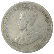 Монета 6 пенсов 1926 года Австралия (реверс)