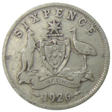 Монета 6 пенсов 1926 года Австралия (аверс)