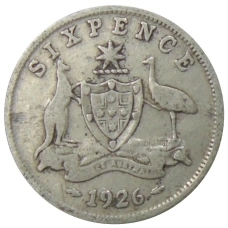 Монета 6 пенсов 1926 года Австралия (аверс)