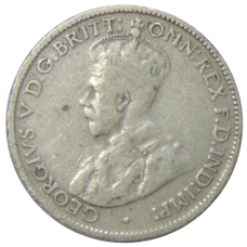 Монета 6 пенсов 1936 года Австралия (реверс)