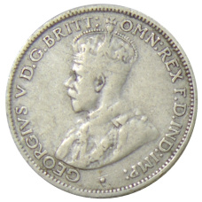 Монета 6 пенсов 1936 года Австралия (реверс)