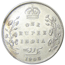 Монета 1 рупия 1903 года Британская Индия (аверс)