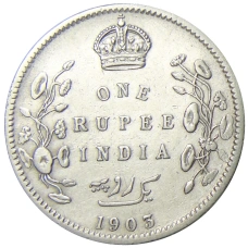 Монета 1 рупия 1903 года Британская Индия (аверс)