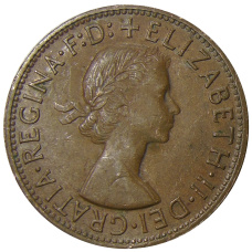 Монета 1 пенни 1956 года Австралия (реверс)