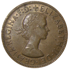 Монета 1 пенни 1957 года Австралия (реверс)