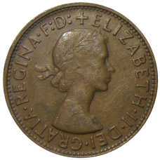 Монета 1 пенни 1957 года Австралия (реверс)