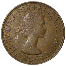 Монета 1 пенни 1958 года Австралия (реверс)