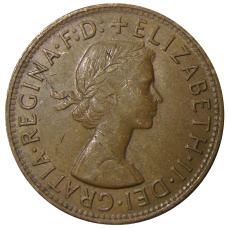 Монета 1 пенни 1958 года Австралия (реверс)