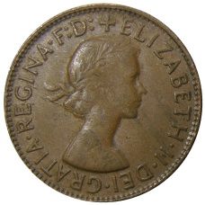 Монета 1 пенни 1960 года Австралия (реверс)