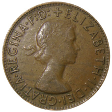 Монета 1 пенни 1960 года Австралия (реверс)