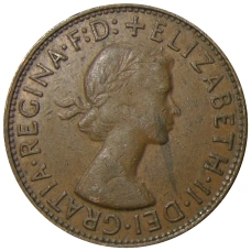 Монета 1 пенни 1960 года Австралия (реверс)