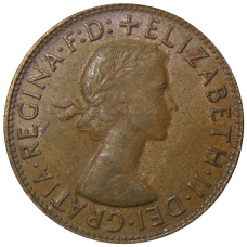 Монета 1 пенни 1960 года Австралия (реверс)