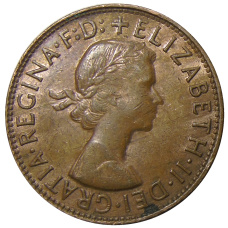 Монета 1 пенни 1960 года Австралия (реверс)