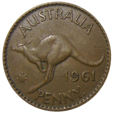 Монета 1 пенни 1961 года Австралия (аверс)