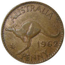 Монета 1 пенни 1962 года Австралия (аверс)