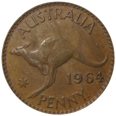 Монета 1 пенни 1964 года Австралия (аверс)