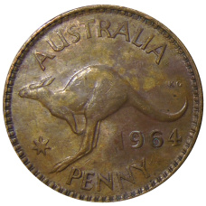 Монета 1 пенни 1964 года Австралия (аверс)