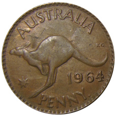 Монета 1 пенни 1964 года Австралия (аверс)