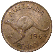 Монета 1 пенни 1964 года Австралия (аверс)