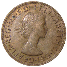 Монета 1 пенни 1964 года Австралия (реверс)