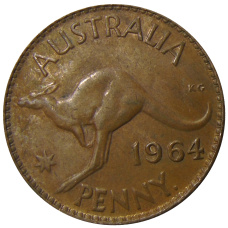 Монета 1 пенни 1964 года Австралия (аверс)