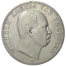 Монета 1 талер 1867 года А Германские государства — Пруссия (аверс)