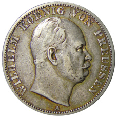 Монета 1 талер 1867 года А Германские государства — Пруссия (аверс)