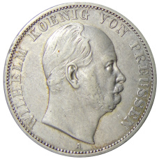 Монета 1 талер 1867 года А Германские государства — Пруссия (аверс)