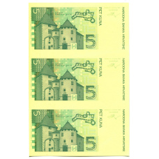 Банкнота 5 куна 1993(1994) года Хорватия — неразрезанный лист, пробный