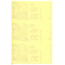 Банкнота 20 куна 1993(1994) года Хорватия — неразрезанный лист, пробный (вид 2)
