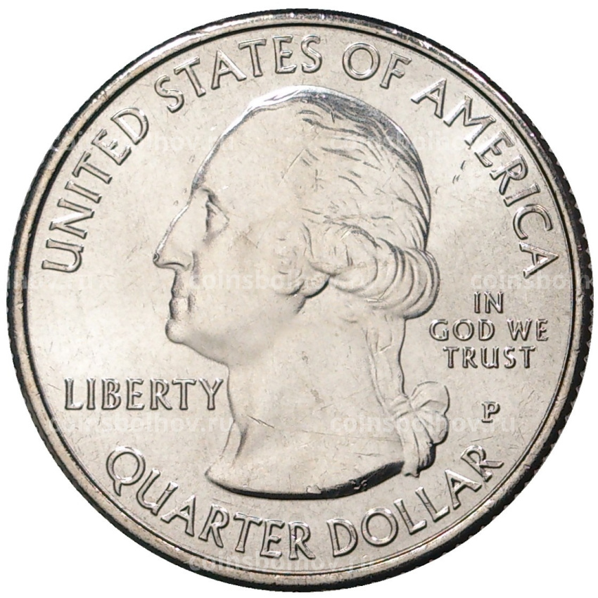 Монета 25 центов (1/4 доллара) 2019 года P США Национальные парки — №50 Дикая местность Река Фрэнк Черч (вид 2)