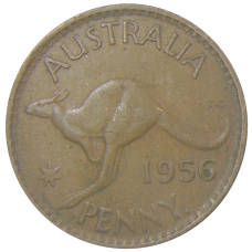 Монета 1 пенни 1956 года Австралия (аверс)