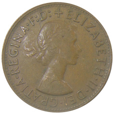 Монета 1 пенни 1956 года Австралия (реверс)