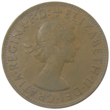 Монета 1 пенни 1958 года Австралия (реверс)