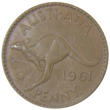 Монета 1 пенни 1961 года Австралия (аверс)
